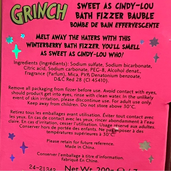 Grinch Cindy-Lou NWT Christmas Bath Body Bubble Bath Fizzer Hand Wash Head Band - Picture 7 of 10